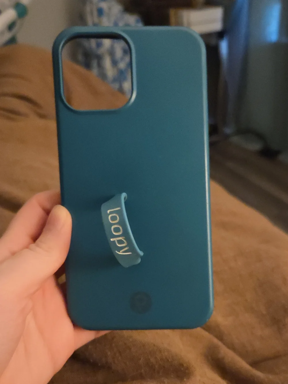 Loopy Case Teal Blue IPhone 12pro Max Case with Integrated Loop Grip